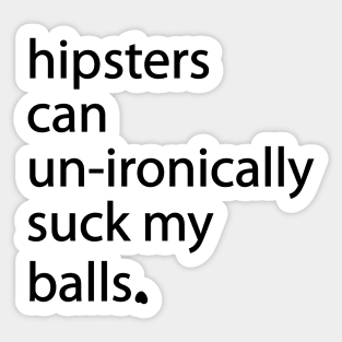 Hipster Balls (Black) Sticker